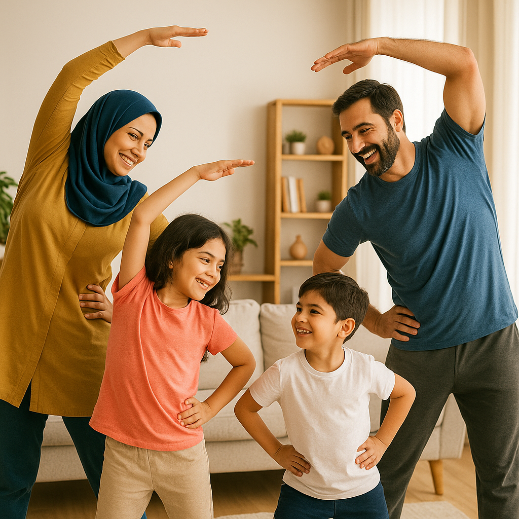 ورزش خانوادگی ایرانی در خانه برای سلامتی و کاهش وزن