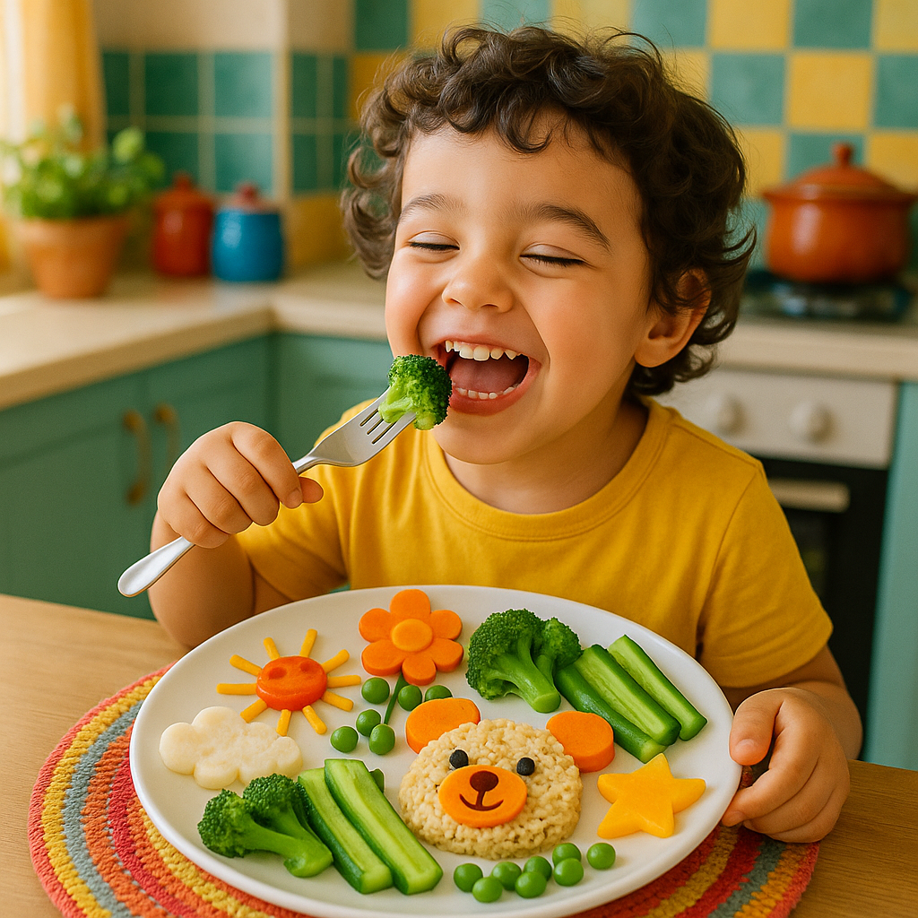 غذای سالم و رنگارنگ برای کودکان در بشقاب‌های بامزه