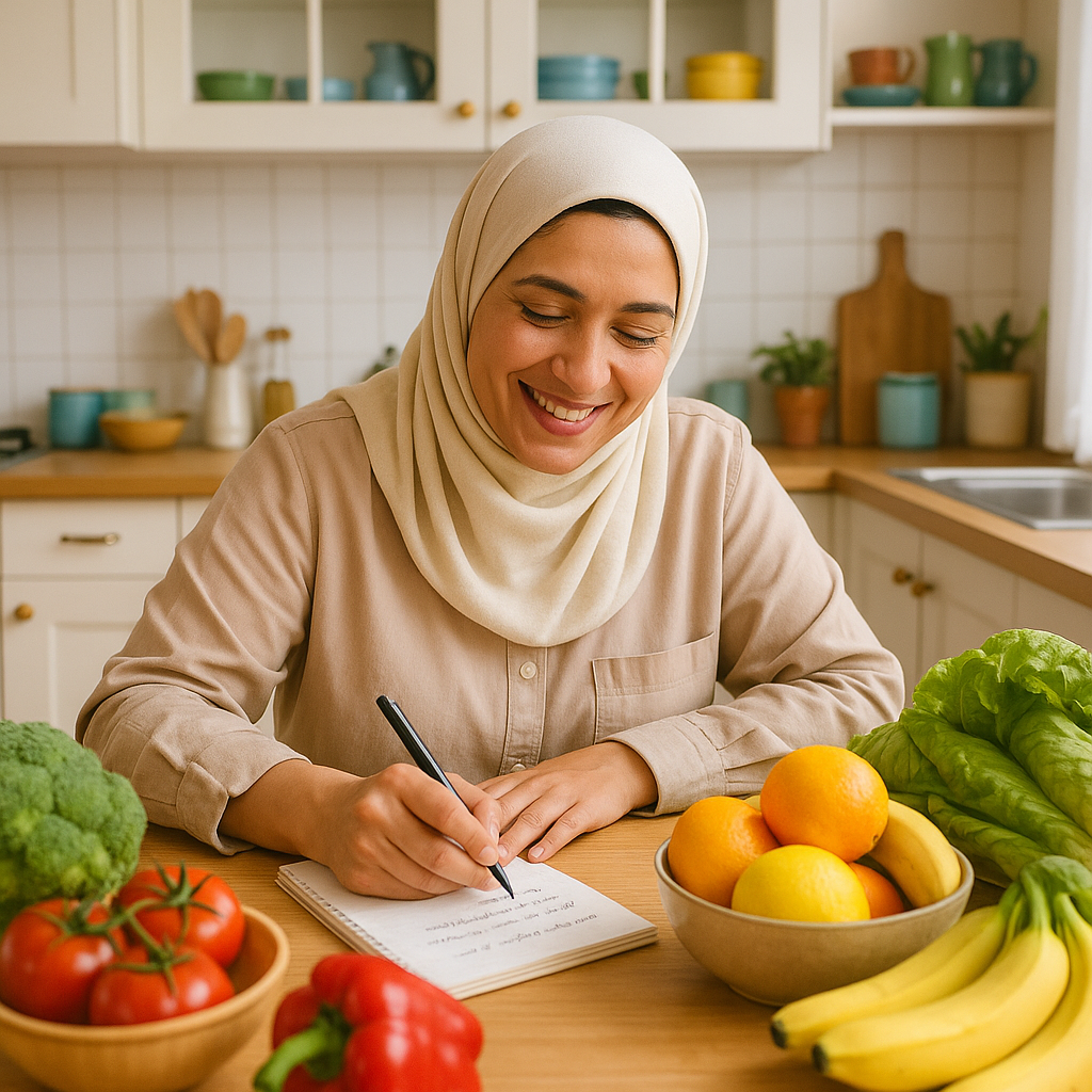 خانم ایرانی درحال برنامه ریزی غذایی